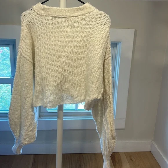 Urban outfitters out from under white knit cropped sweater, size small - Picture 5 of 7